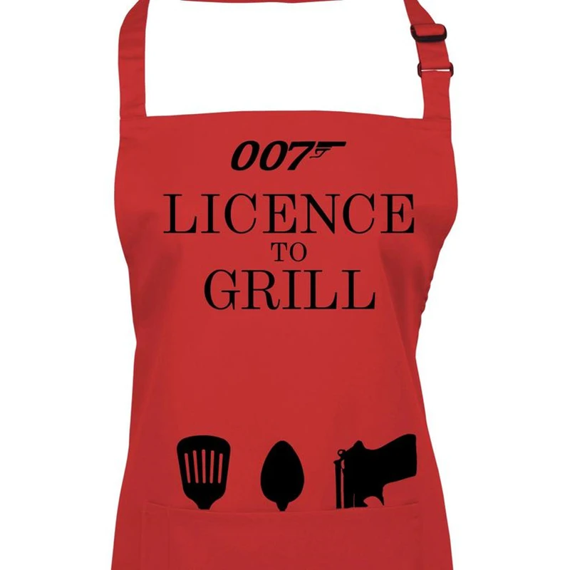 

Customized Family Apron Set,Personalised Licence to Grill 007 Apron,Apron King Of The BBQ,Gifts For Romantic Apron For Lovers