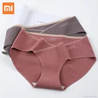 Трусы женские из шелка тутового шелкопряда, 3 шт.лот, дышащие, однотонные, большого размера