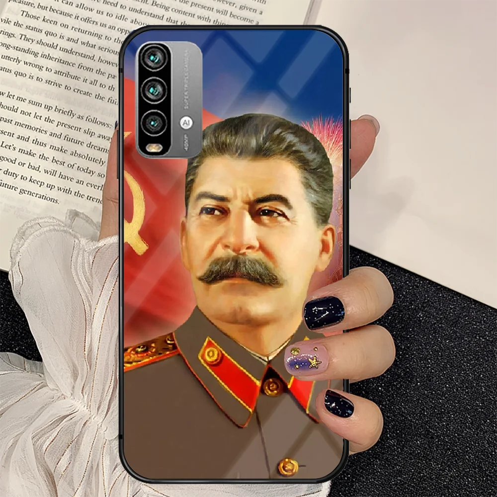 

Soviet Union Leader Stalin Phone Tempered Glass Case Cover For Xiaomi Redmi note k 7 8 9 10 30 40 A C T S Pro Black Etui Etui