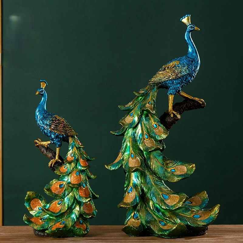 

Creative Peacock European Entry Lux Accessories Living Room TV Cabinet Wine Cabinet Decoration Home Ornament Decorations Crafts