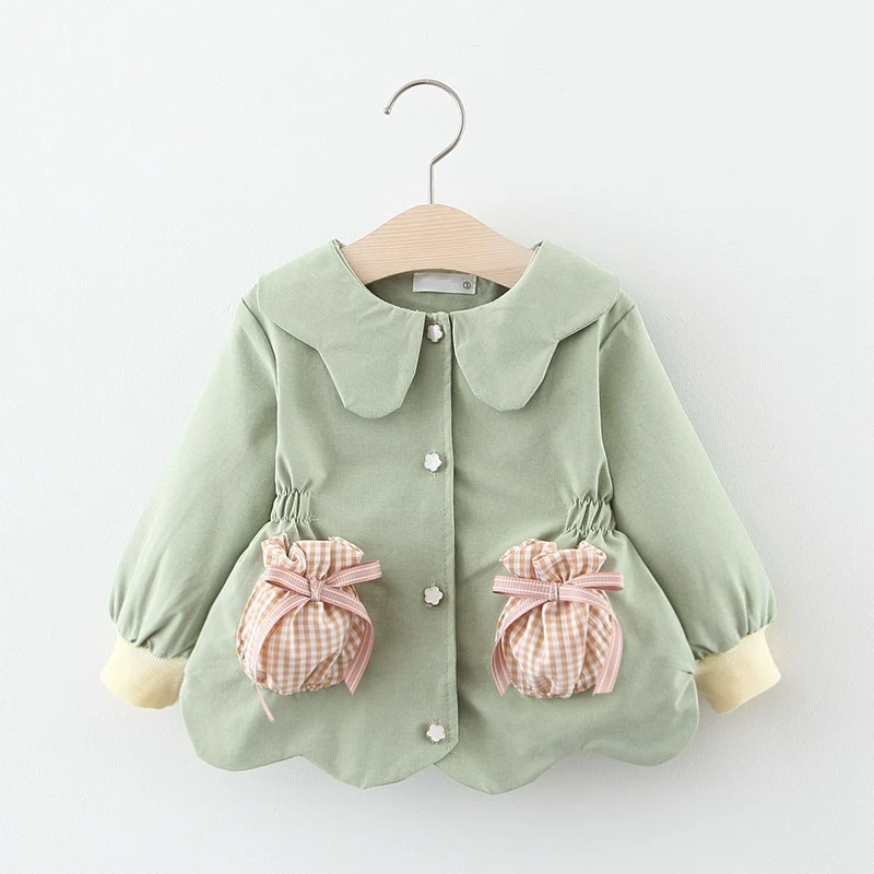 Модное пальто для девочек 2020 г. весенне-осенний Тренч детская верхняя одежда