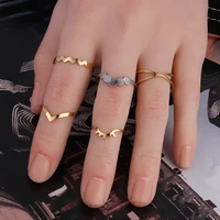 stainless steel ring geometric rings opening rings for women jewelry for women gold colour ring accessories rings for girls