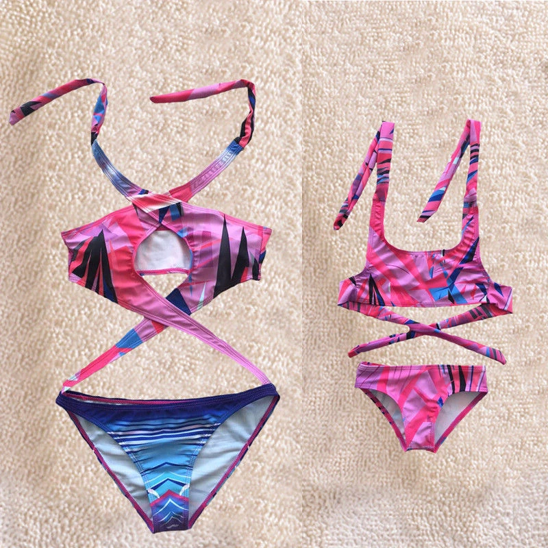 Соблазнительный семейный купальник подходит для матери дочери женщин детей