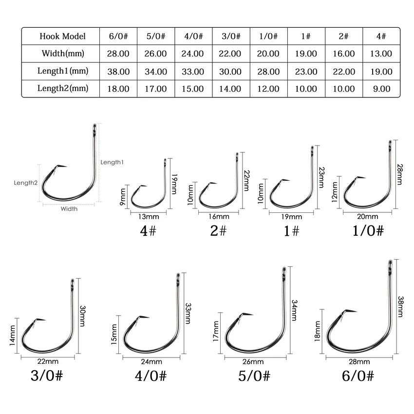 20pcs/box Fishing Hooks 7381 High Carbon Steel Octopus Offset Sport Circle Bait Fishing Hook Set With Barbed Box jig head 2
