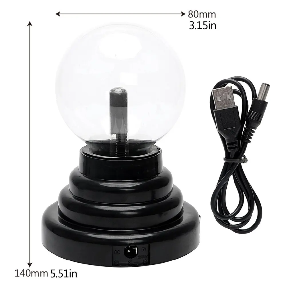Плазменная шариковая лампа с USB-разъемом сенсорный новый стеклянный светильник