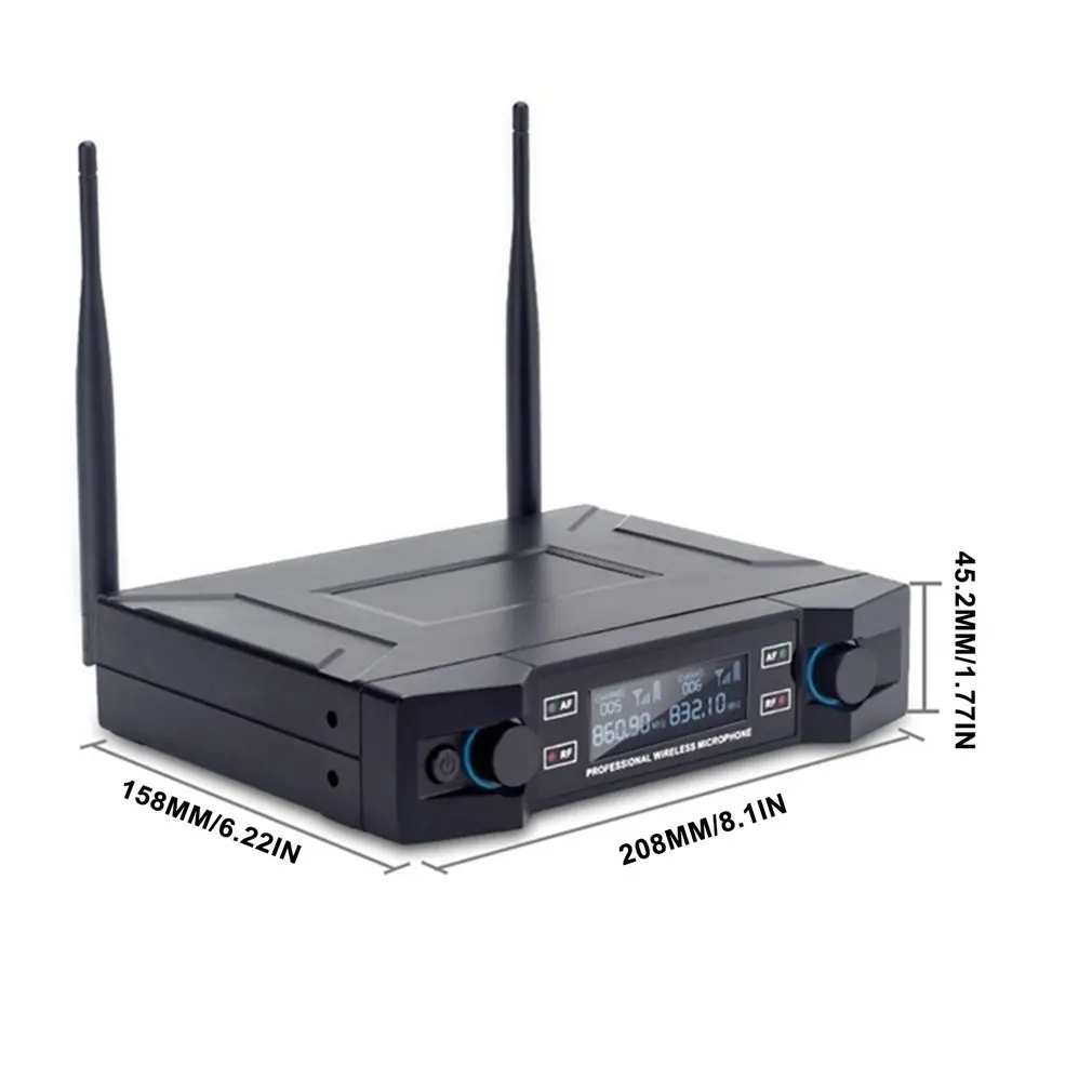 

Wireless Microphone KTV Karaoke Conference Two-channel Automatic Handheld Adjustable Frequency Microphone