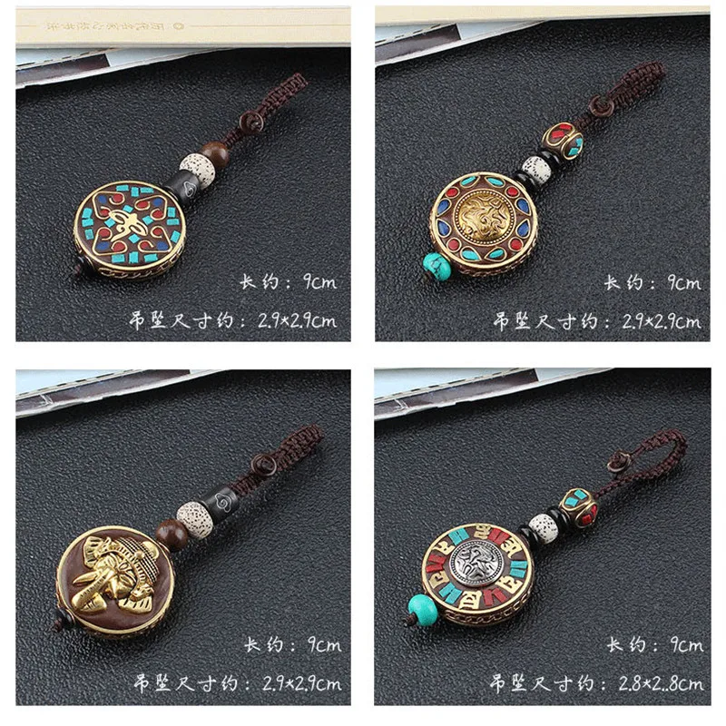 Антикварные Бронзовые брелки и винтажный слон Ом Аум подвеска Будда брелок