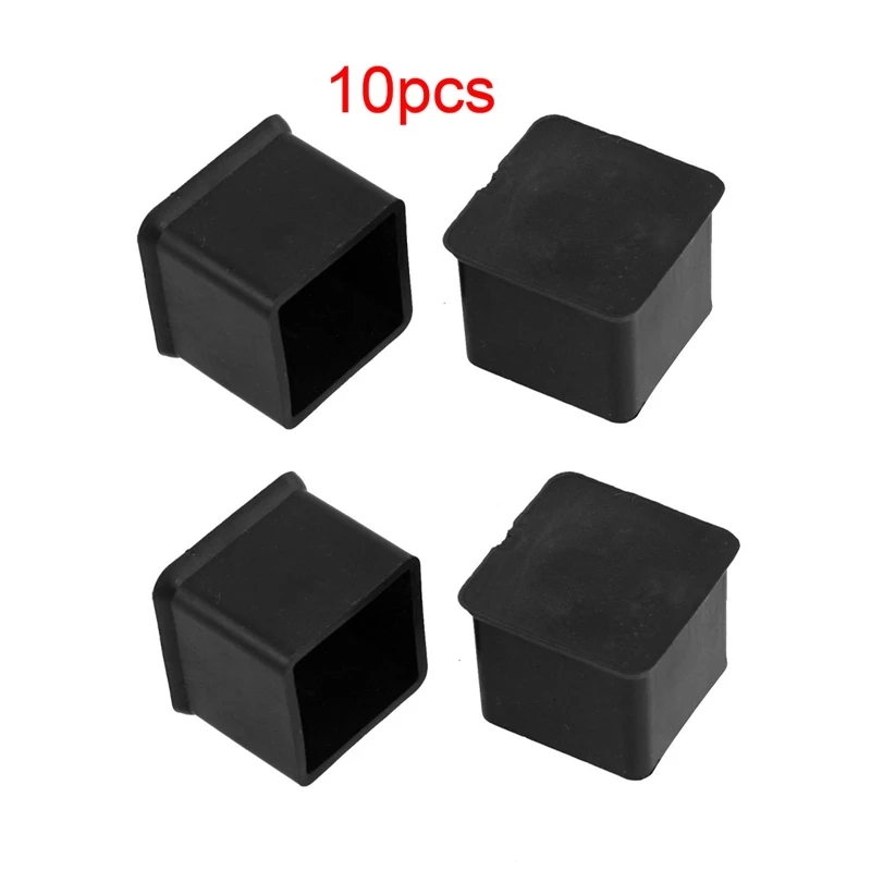 

20 Pcs 1 inch x 1 inch Furniture Square Rubber Foot Covers Protectors Black