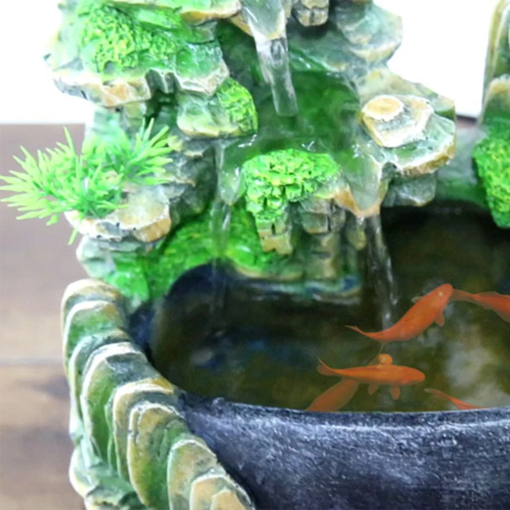 Настольный фонтан-водопад N14 миниатюрный светодиодный светильник меняющий цвет