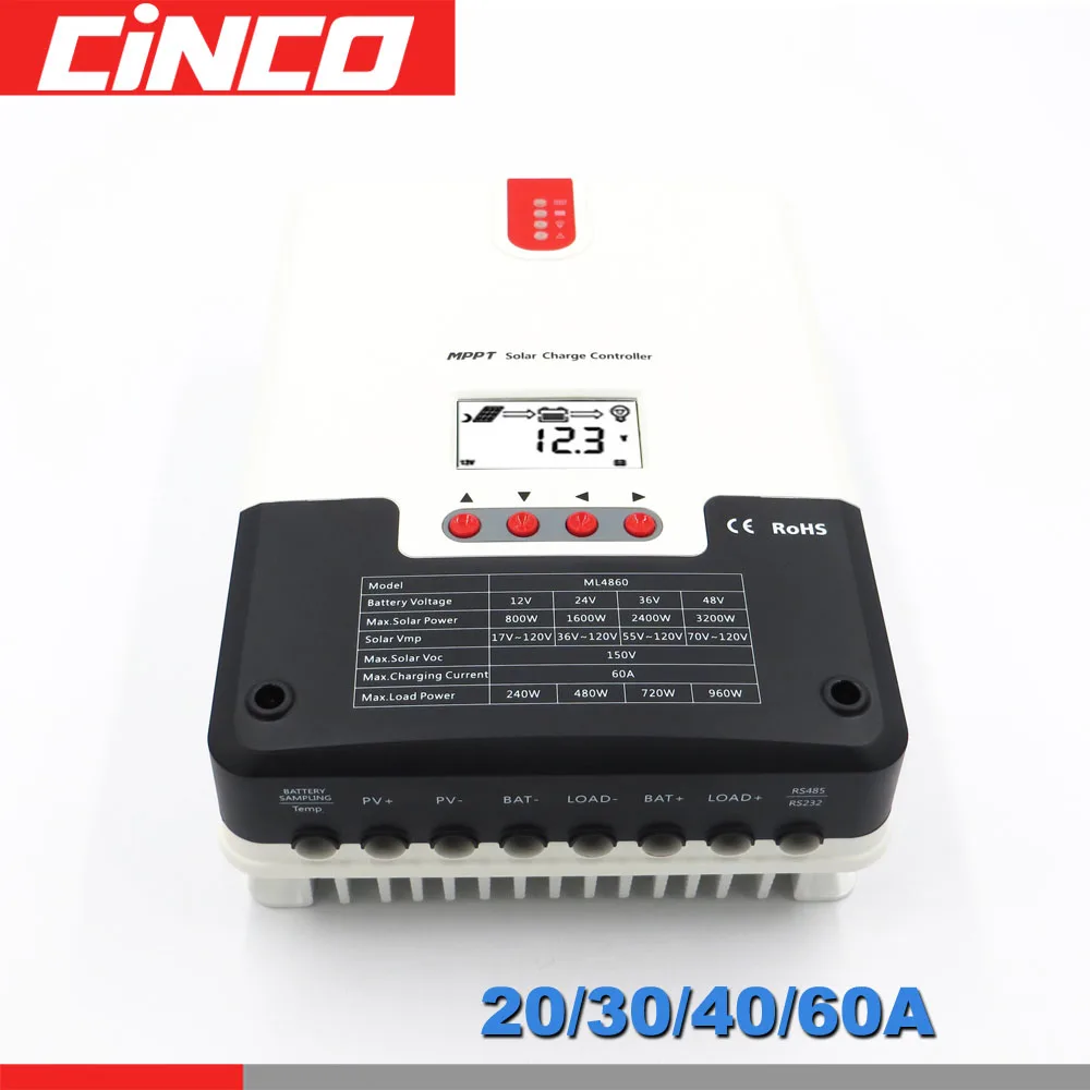 20A 30A 40A 60A 12 В/24 В MPPT солнечная зарядка r seale AGM GEL Iron Li-Ion литиевая батарея PWM солнечный