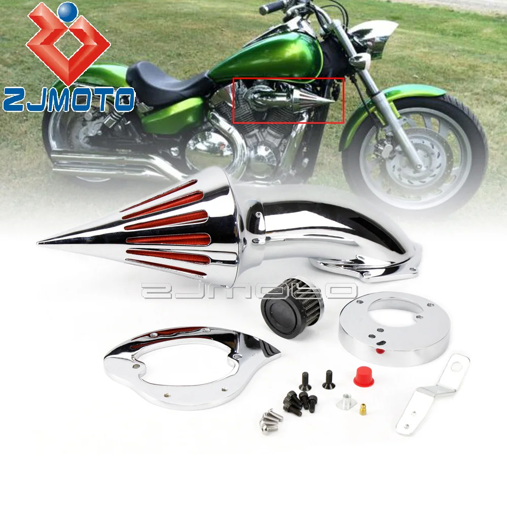 

Chrome Aluminum Cone Spike Air Filters Air Cleaner Intake Filter Kit For Honda VTX 1300 VTX1300 Custom Motorcycle Accessories