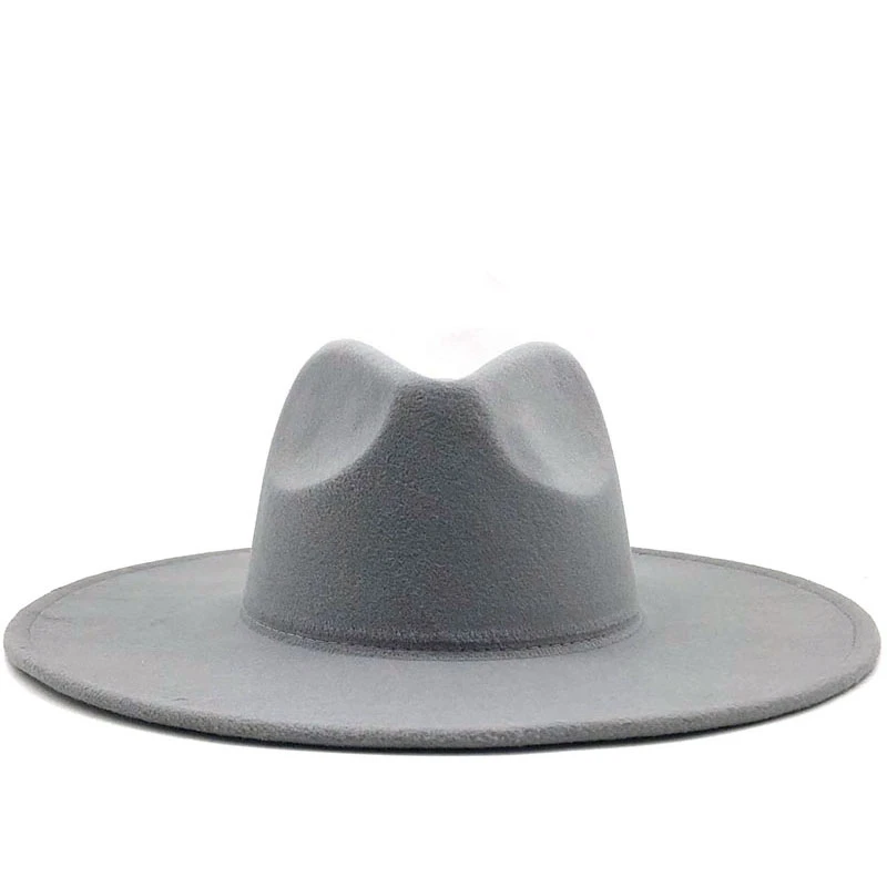 Простые зимние шерстяные однотонные классические Шляпа Fedora в британском стиле
