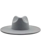 Простые зимние шерстяные однотонные классические Шляпа Fedora в британском стиле для мужчин и женщин, Панама джазовая, шляпа с широкими полями 9,5 см