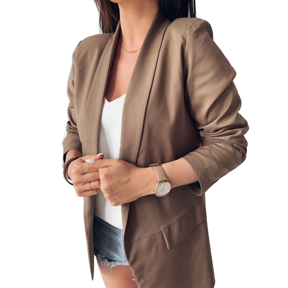 Женский блейзер с длинным рукавом женский пиджак темно-синий белый Осенний |