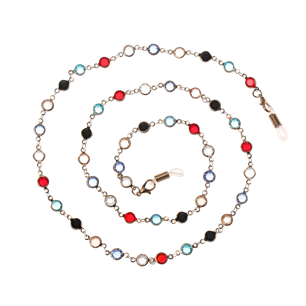 Женская цепочка для очков шнурок с бусинами противоскользящая ожерелье