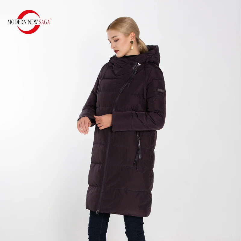 MODERN NEW SAGA Winter Long Coat Women Hooded Warm Long Jacket Women Winter Parka Ladies Coats Overcoat Woman Winter Coat