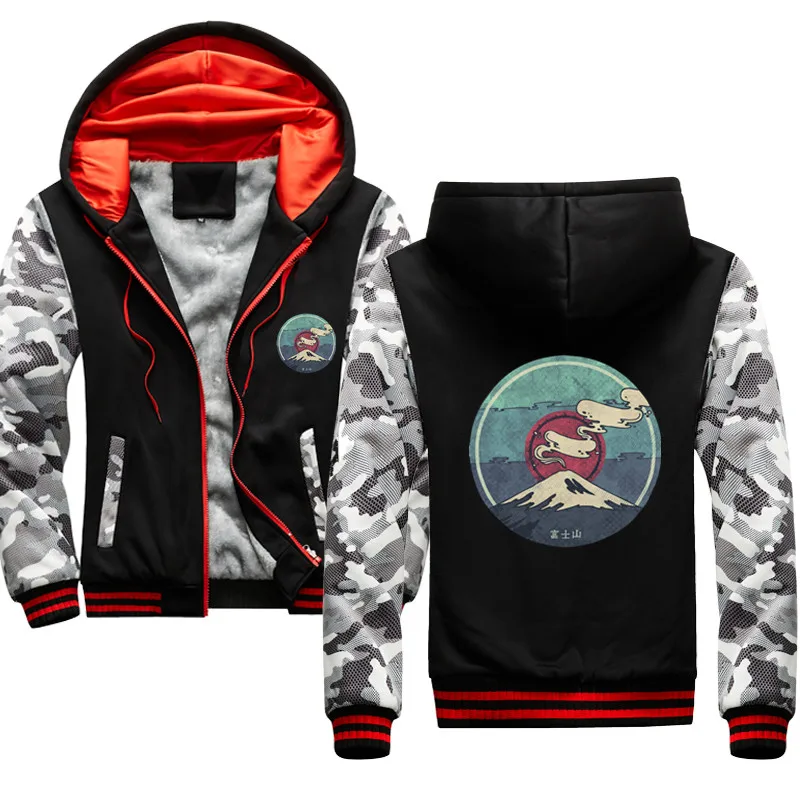 

Autumn Winter Anime Harajuku Hoodies Men Japan Fuji Sweatshirt Streetwear Hip Hop Patchwork Sudaderas