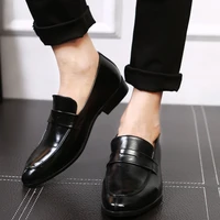 leather business men dress loafers pointy oxford men breathable formal wedding shoes