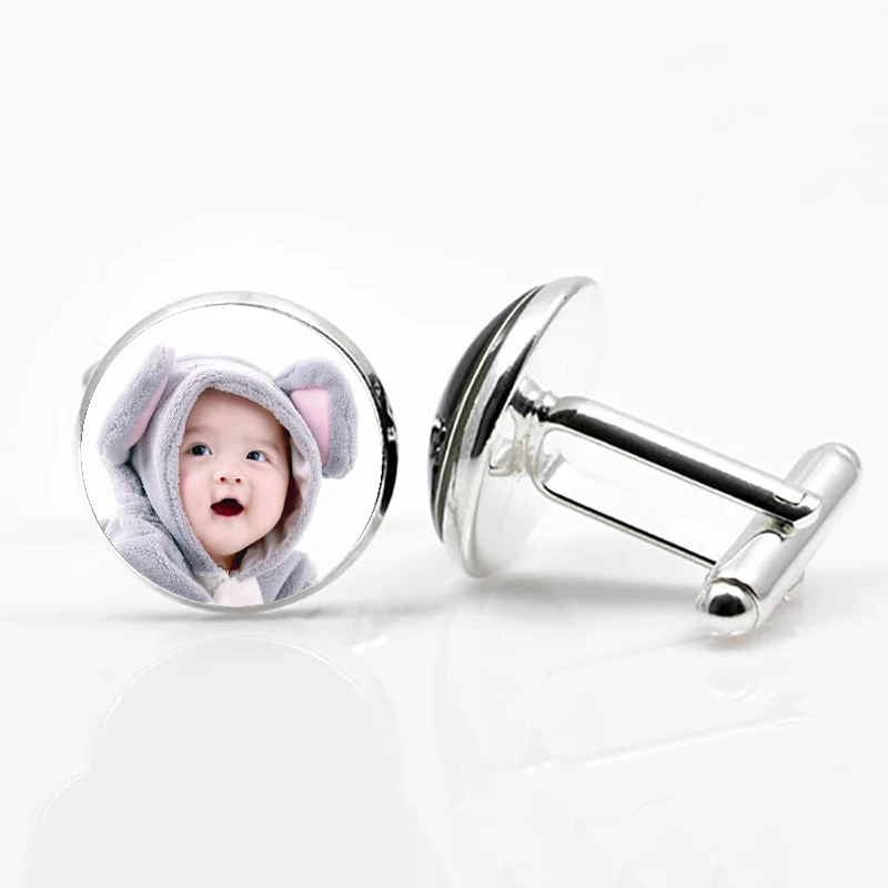 Мужские запонки на заказ для мужчин рубашка бижутерия со стеклянными кабошонами