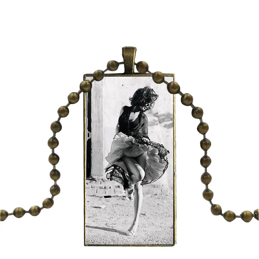 Tumblr танцор для женщин Девушка подарок ожерелье с бронзовым покрытием стекло