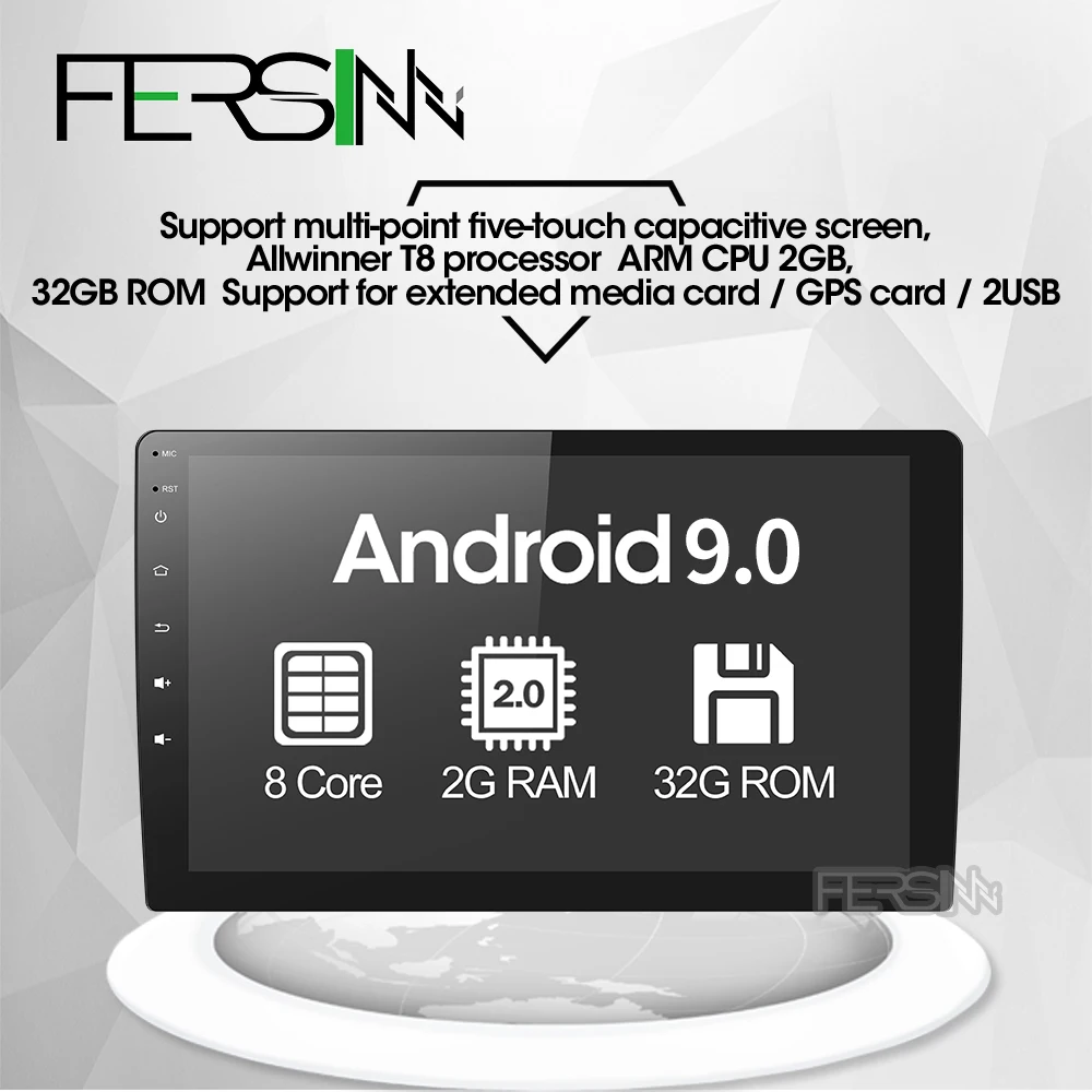 Fersinny10.1 дюймов 2G android 9 0 Автомобильная dvd навигационная система Радио Видео плеер