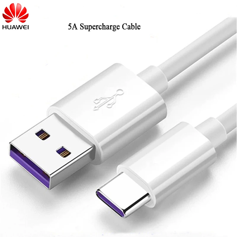 Оригинальный кабель Huawei типа C 5A супер зарядное устройство для быстрой зарядки P40