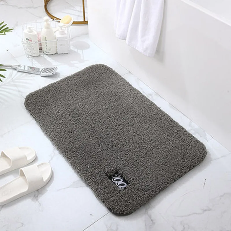 

Cotton Fiber Bath Mat Super Absorbent Bathroom Carpets Rugs Bathtub Floor Mat Doormat For Shower Room Toilet Bathroom Mat 2 Size