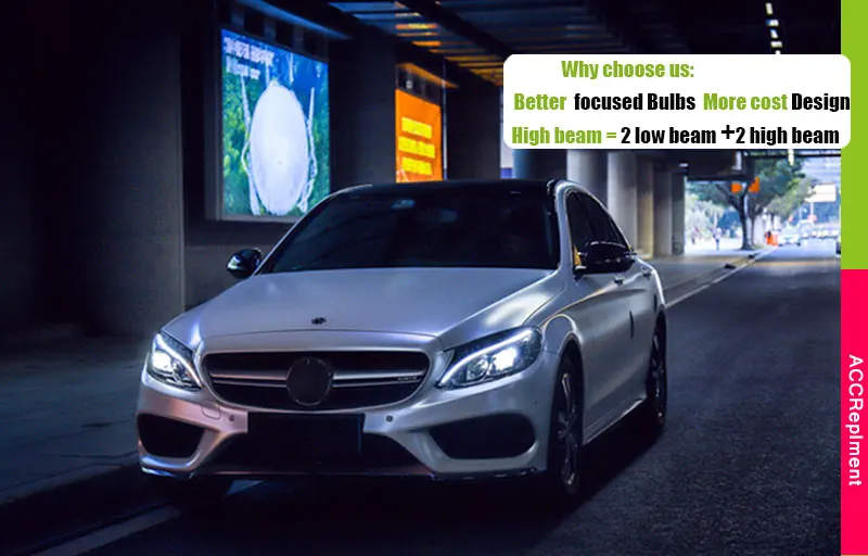 Авто. PRO фары для Benz C-Class W205 15-18 автомобильный Стайлинг Биксеноновые линзы светодиодный свет Guide DRL H7 Ксеноновые фары для Benz W205