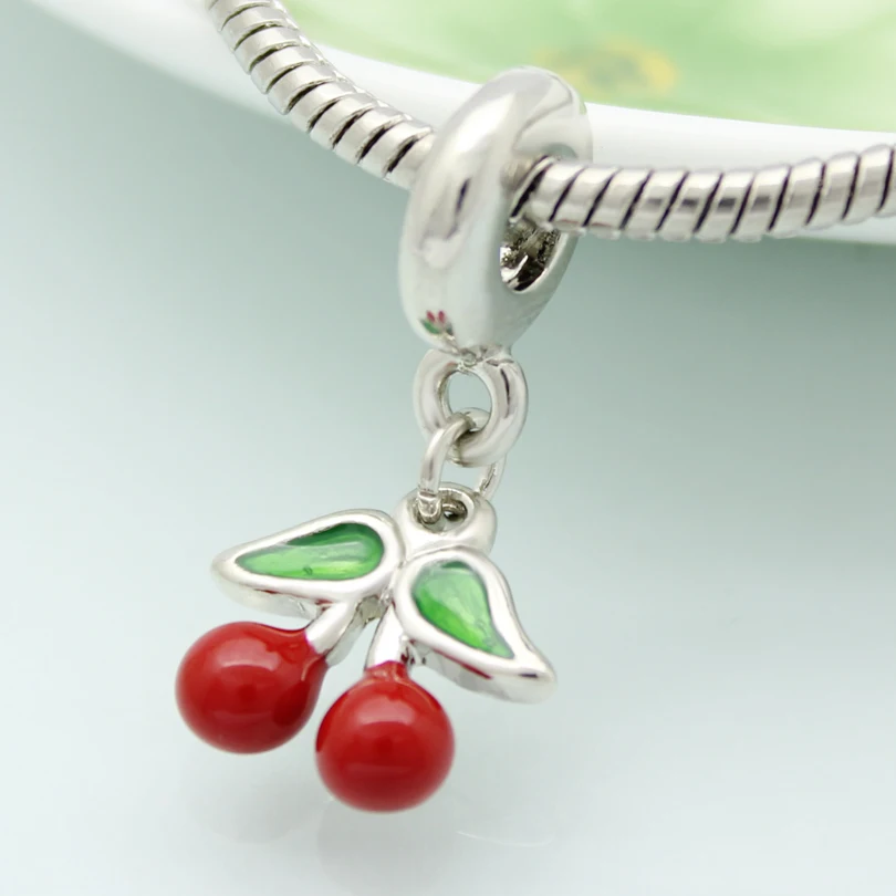 Большие красные амулеты "Клубника" бусины подходят для браслета Pandora