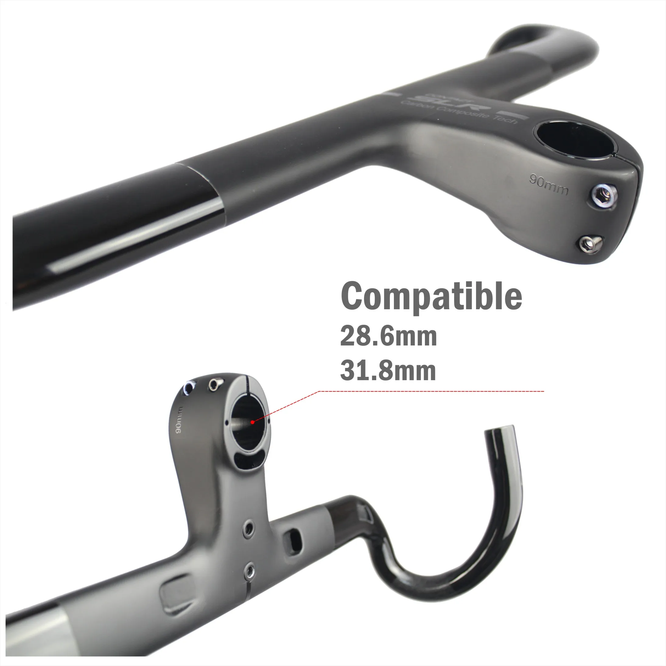 Продажа 2020 компактный дизайн руля дорожного велосипеда 31,8 мм и 28,6 мм руль совместимый матовый черный изогнутый углеродное волокно руль стержень па...