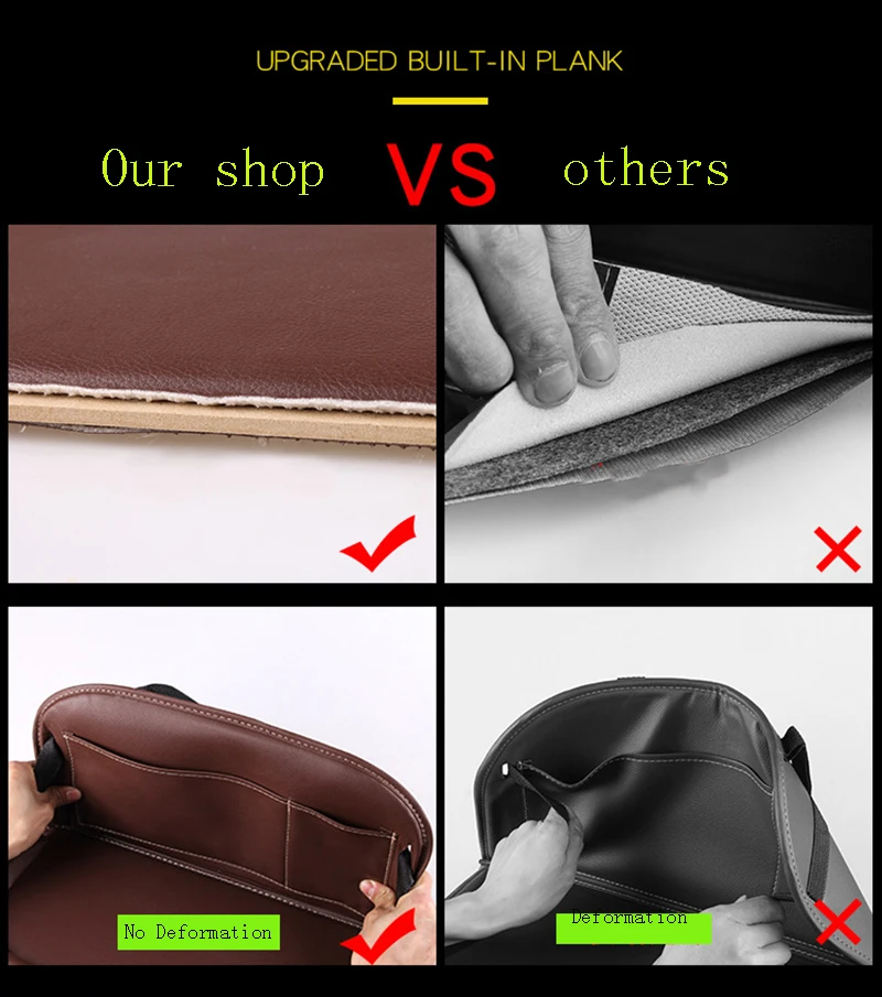 Органайзер из искусственной кожи на спинку сиденья автомобиля складной столик