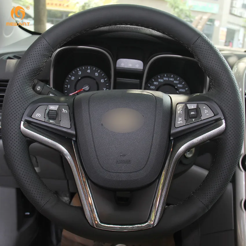 MEWANT черный чехол рулевого колеса автомобиля из натуральной кожи для Chevrolet Malibu