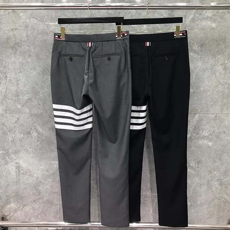

Мужские деловые брюки в полоску, повседневные прямые деловые брюки, модель TB 2021 THOM, весна-осень