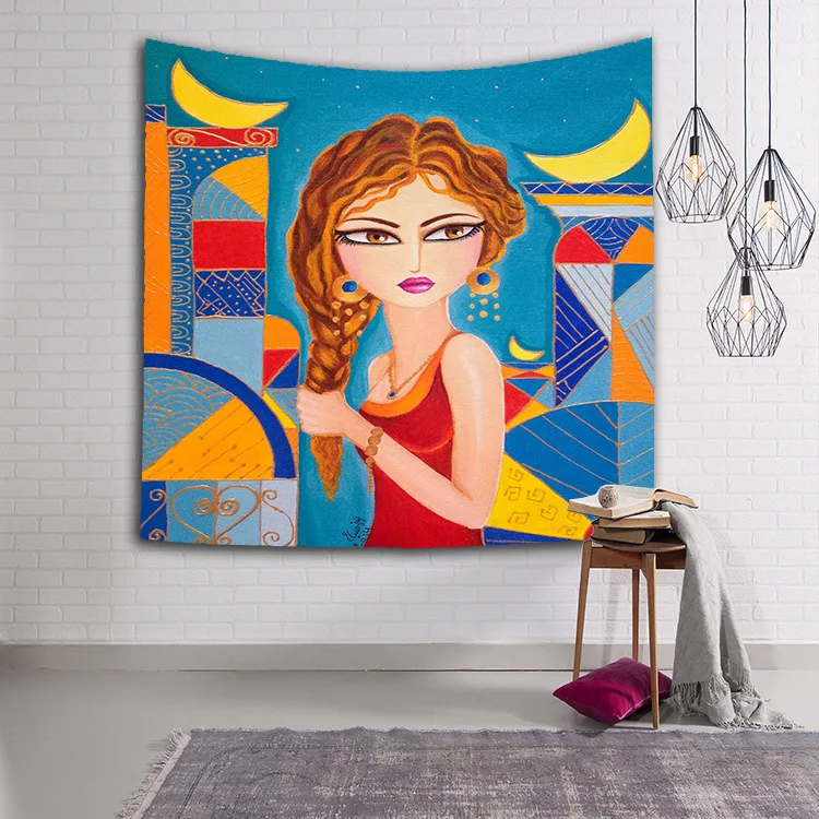 Aggcual индонезийский красивый гобелен с изображением женщины эстетическое 100%
