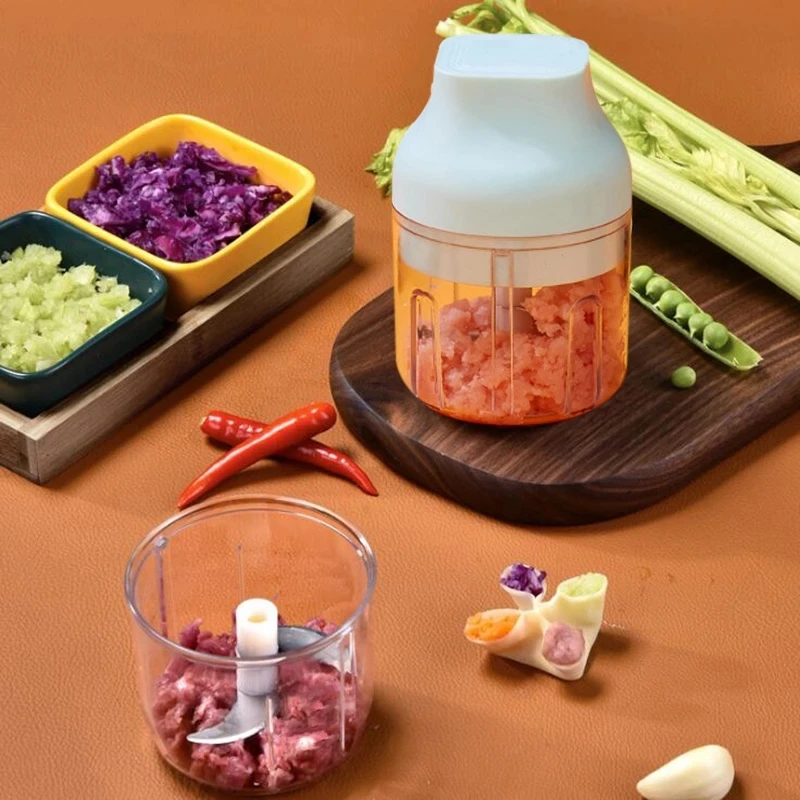 

Wireless Chopper Meat Grinder Kitchen Food Cutter Mini Electric Vegetable Garlic Crusher Mixer USB Rechargeable Kitchen Grinder