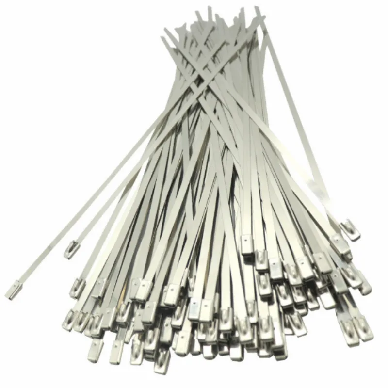 

100PCS Multi-Purpose Locking Cable Metal Zip Ties 4.6x100/150mm Self-locking Stainless Steel Cable Tie Loop Wire Zip Ties Set
