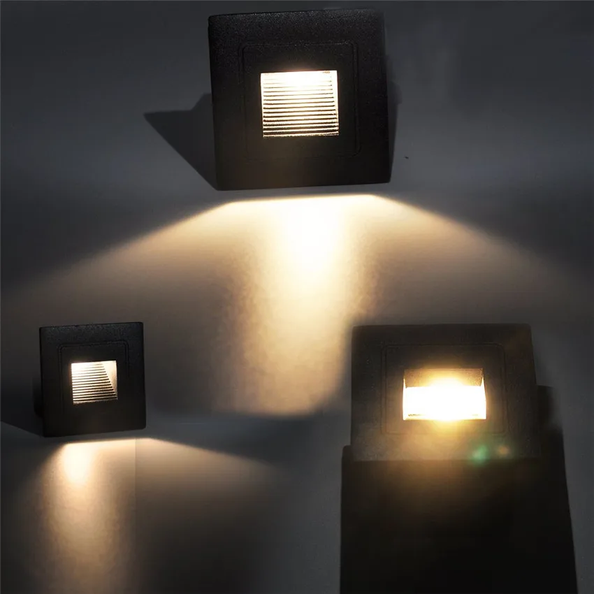 Водонепроницаемый светодиодный светильник для лестницы 3 Вт/1 Вт встраиваемый