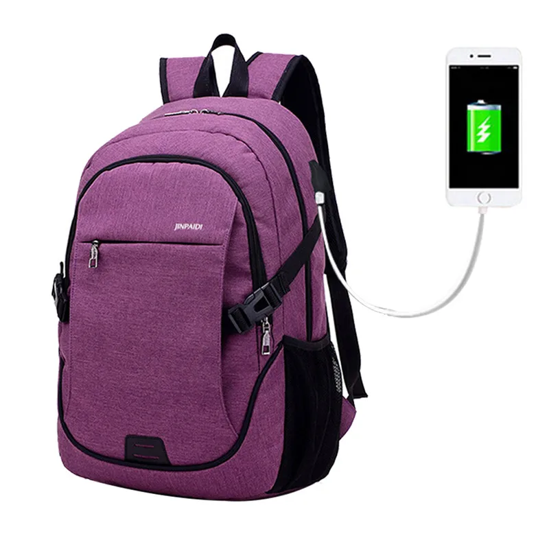purple(style2) Мужской рюкзак для отдыха, рюкзак на молнии, повседневный модный мужской рюкзак для путешествий, холщовый рюкзак для ноутбука - Цвет: purple(style2)