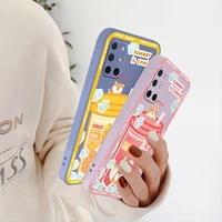 orange sparkling water square ultra thin camera lens protection liquid silicone case for oneplus 8t 9 9pro 9r pro phone cover