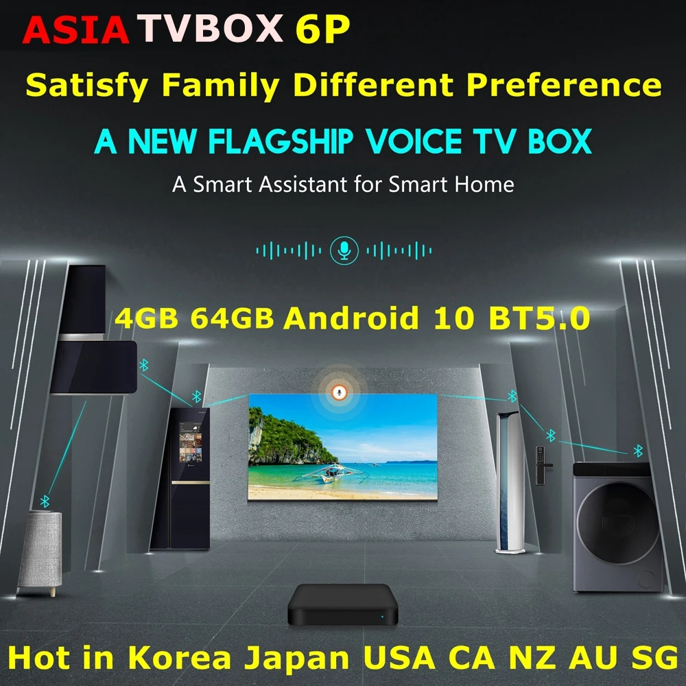 

[Genuine]2021 New flagship ASIA TVBOX 6P stable and smooth media player 6k 4GB 64GB dual WIFI hot in Japan Korea Japan Canada SG