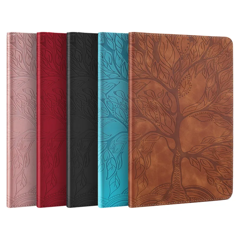 Emboss Tree Leather Flip Case for Fire HD 10 Case 2021 2019 Wallet Tablet Funda for Fire HD 10 Plus Case for Fire HD10 2021 Capa images - 6