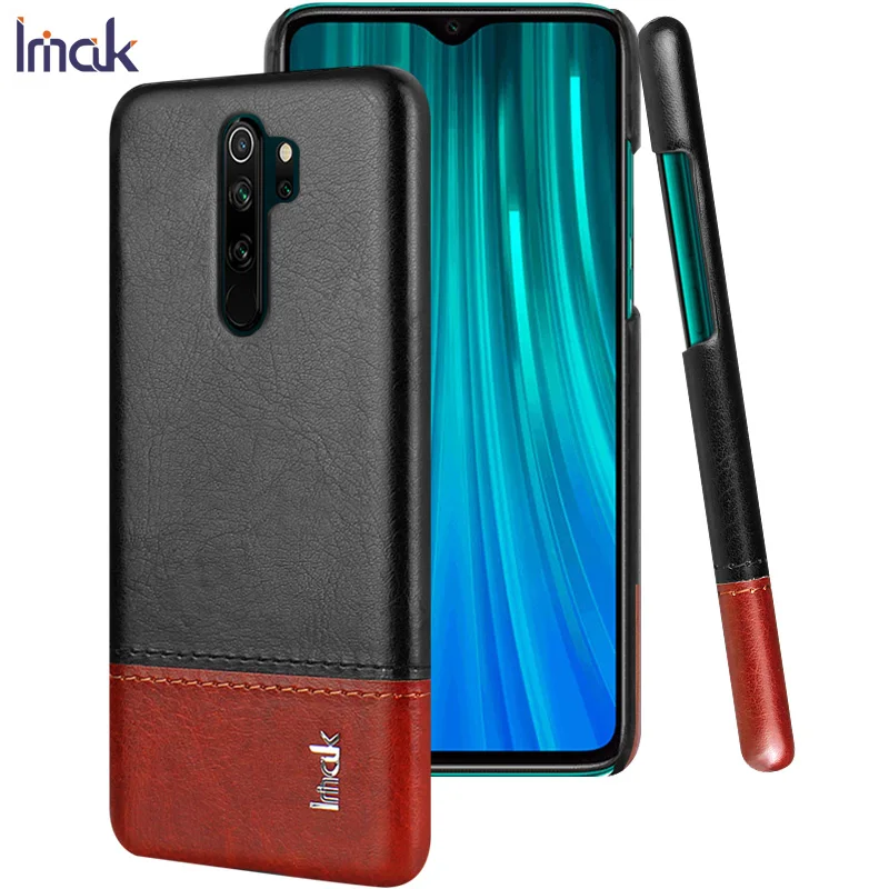 black and brown Роскошные Чехлы Imak Ruiyi для Xiaomi Redmi Note8 Note 8 Pro, тонкий чехол для задней крышки телефона, жесткий чехол для ПУ ПК, деловые обложки - Цвет: black and brown