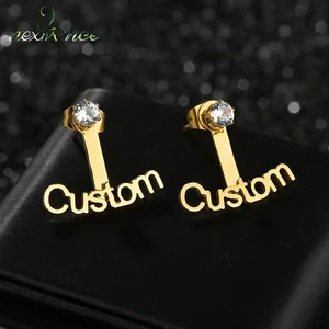 Женские серьги из нержавеющей стали Nextvance, золотистые серьги для пар с фианитами, Подарок на годовщину