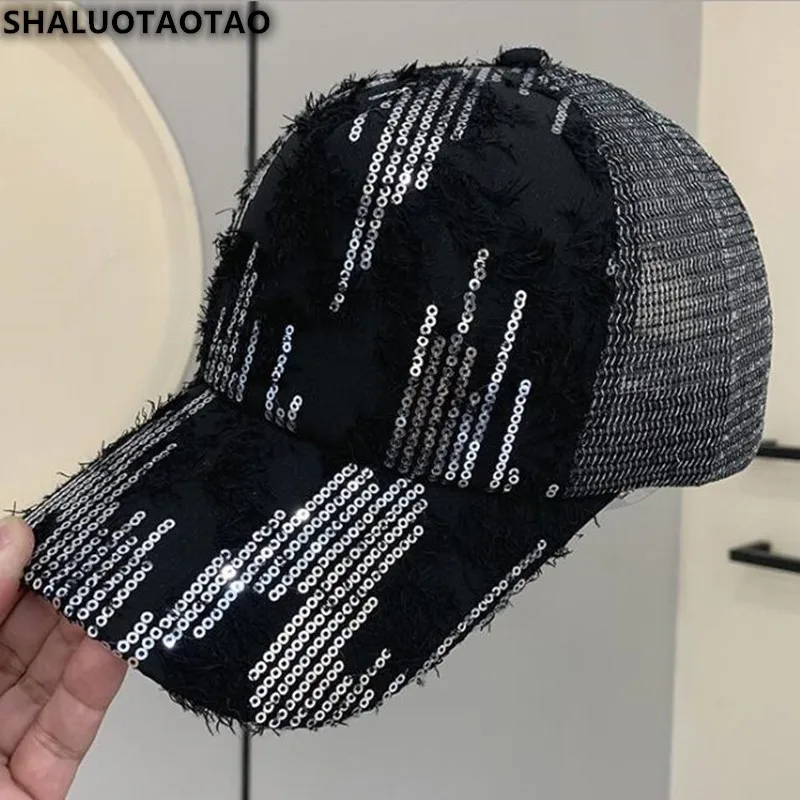 

Новинка от SHALUOTAOTAO, Женская Бейсболка с блестками, сетчатая, дышащая, на весну и лето, бейсболка с солнечным механизмом, регулируемый размер, ...