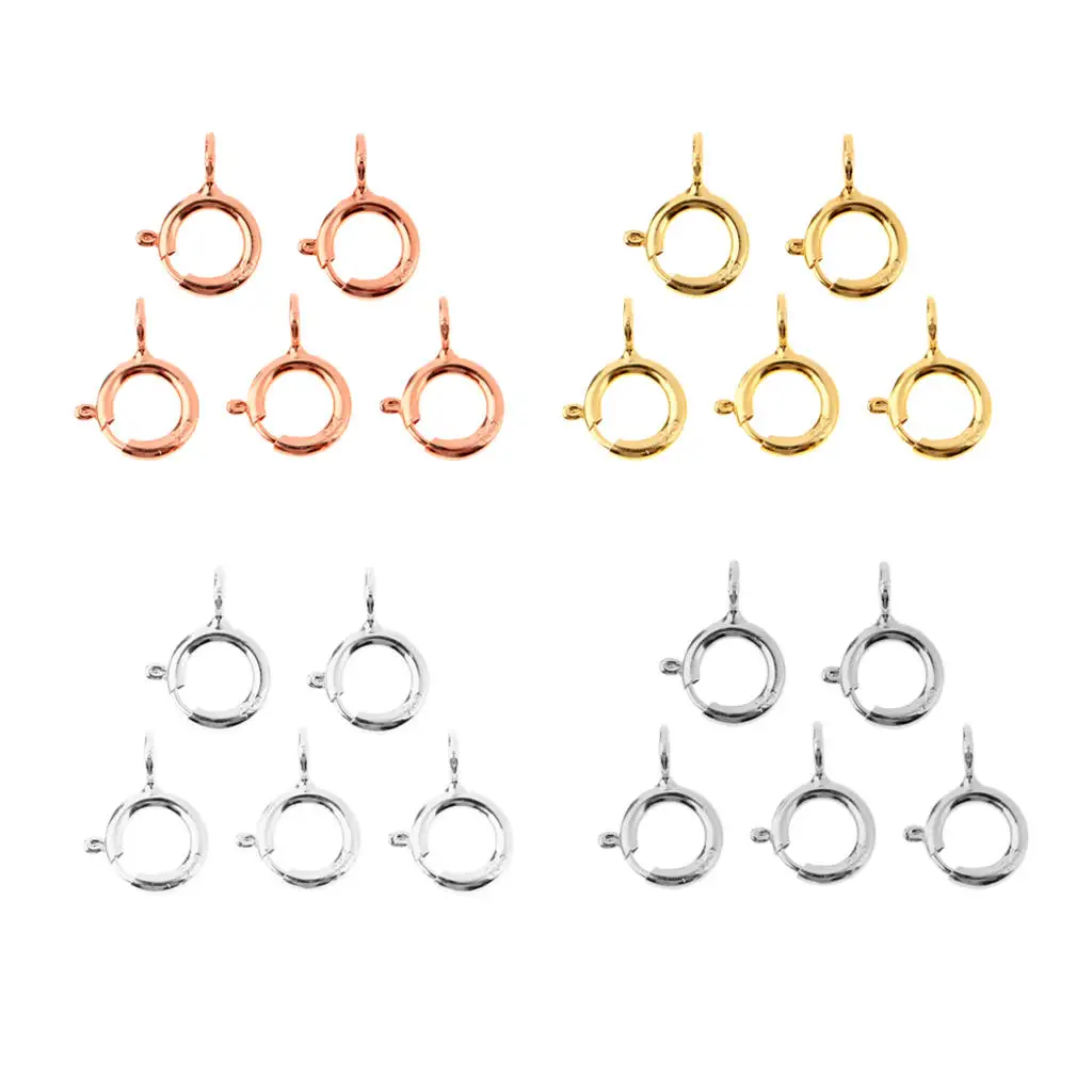 

5x 925 Silver Spring Rings 5mm Jewelry Making Bracelet End Connector Clasps