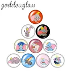 Disney стильная футболка с изображением персонажей видеоигр слон Дамбо 10 шт. 12 мм18 мм20 мм25 мм кабошоны круглые фото кабошоны разрисованные изделия из стекла с плоской задней частью Цепочки и ожерелья, украшения своими руками