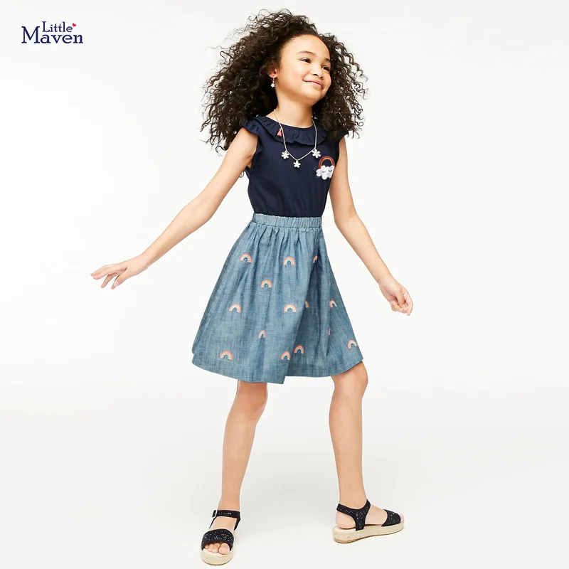 

Little maven girls Dresses Summer Girl Dress Love Toddler Clothing Children Princess Dress for Kids Clothes Baby Dresses
