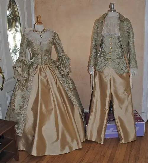 Полностью корсетный рококо колоний грузинский 18thc Marie Antoinette день суд платье