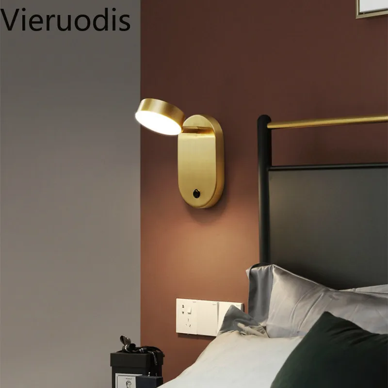 

Modern with Switch Wall Lamp Nordic Rotatable Head Lights for Living Room Bedside Bar Restaurant Mirror Wall Decoration Lighting
