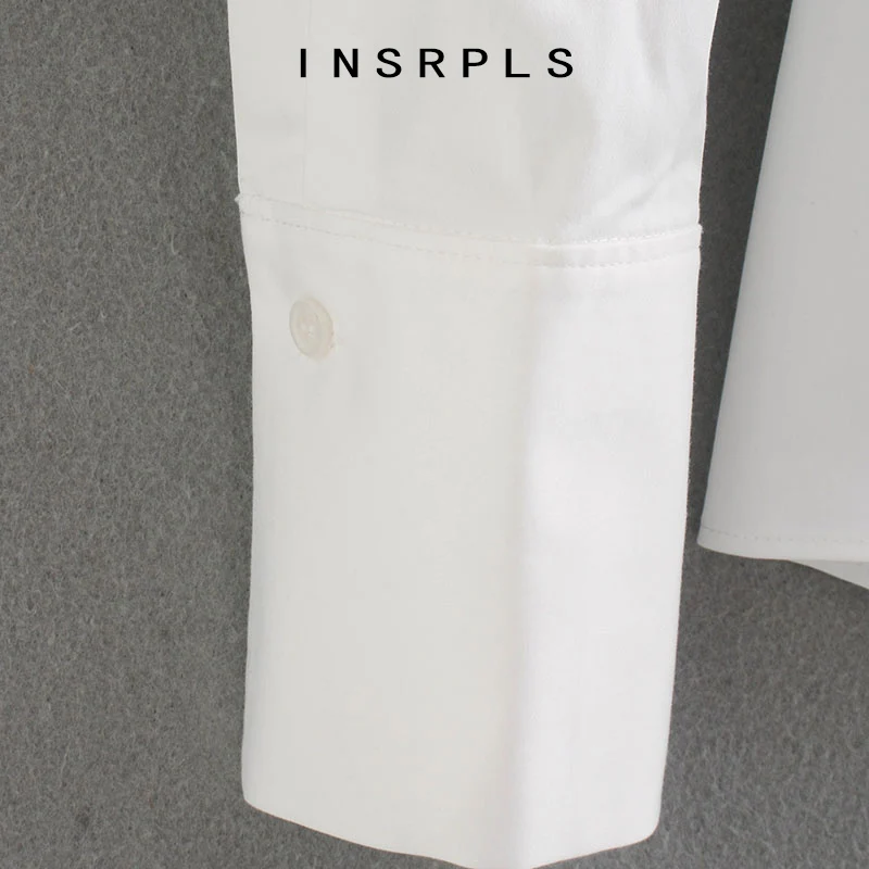 

INSRPLS Women Fashion With Pockets Asymmetric Blouses Vintage Long Sleeve Button-up Female Shirts Chic Tops
